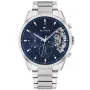 Tommy Hilfiger Baker 1710448 klokke med Blå urskive og en urkasse med 44 mm i diameter og en Lenke i Sølv