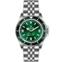 OceanX Sharkmaster-V Steel VSMS533 klokke med Grønn urskive og en urkasse med 42 mm i diameter og en Lenke i Sølv