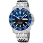 Festina Professional Diver Day Date F20661/1 klokke med Blå urskive og en urkasse med 45 mm i diameter og en Lenke i Sølv