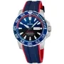 Festina Professional Diver Day Date F20662/1 klokke med Blå urskive og en urkasse med 45 mm i diameter og en Gummireim i Blå, Rød