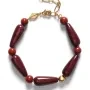 ANNI LU Red Jasper Armbånd Forgylt messing 262-10-18
