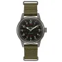 Bulova Hack 98A255 klokke med Svart urskive og en urkasse med 38 mm i diameter og en Skinnreim i Grønn