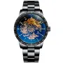 IK Colouring Skeleton S107 klokke med Blå urskive og en urkasse med 42 mm i diameter og en Lenke i Svart
