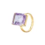 House of Vincent Candy Rock Purple Ametyst Ring Gullforgylt sølv VJ080-LRG-AM