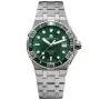 Maurice Lacroix Aikon Venturer Automatic 38 mm. AI6057-SSL52-630-1 klokke med Grønn urskive og en urkasse med 38 mm i diameter og en Lenke i Sølv
