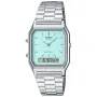 Casio Vintage AQ-230A-2A2MQYES klokke med Blå urskive og en urkasse med 30 mm i diameter og en Lenke i Sølv