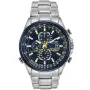 Citizen Angels Promaster Sky Eco-Drive AT8020-54L klokke med Blå urskive og en urkasse med 43 mm i diameter og en Lenke i Sølv