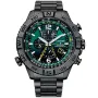 Citizen Eco-Drive Radio Controlled Promaster Navihawk AT8227-56X klokke med Grønn urskive og en urkasse med 48 mm i diameter og en Lenke i Grå