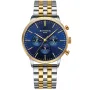 Bonvier Chronograph BV052 klokke med Blå urskive og en urkasse med 42 mm i diameter og en Lenke, Two-Tone  i Gull, Sølv