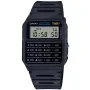 Casio Vintage CA-53W-1ER klokke med Svart urskive og en urkasse med 35 mm i diameter og en Gummireim i Svart