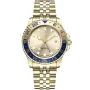 Dissing Diver GMT D1128 klokke med Gull urskive og en urkasse med 42 mm i diameter og en Lenke i Gull