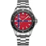 Dissing Norway D1587 klokke med Rød urskive og en urkasse med 43 mm i diameter og en Lenke i Sølv