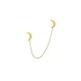 Jane Kønig Double Half Moon NO. 2 chain stud Øredobbe Single Gullforgylt Rustfritt Stål DHMC-AW26-SS-G