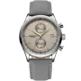 Dissing D1084 klokke med Beige urskive og en urkasse med 42 mm i diameter og en Skinnreim i Grå