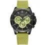 Dissing Tuatara D1466 klokke med Svart urskive og en urkasse med 46 mm i diameter og en Gummireim i Grønn