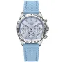 Dissing Lady MK9 Swarovski D1415 klokke for Dame med Blå skive, 39 mm i diameter og med Blå Silikonreim klokkereim