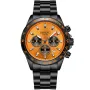 Dissing D1453 klokke med Oransje urskive og en urkasse med 43 mm i diameter og en Lenke i Svart