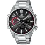 Casio Edifice ECB-S100D-1AEF klokke med Svart urskive og en urkasse med 46 mm i diameter og en Lenke i Sølv