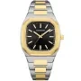 Faucon Octagon F10049 klokke med Svart urskive og en urkasse med 37 mm i diameter og en Lenke, Two-Tone  i Gull, Sølv
