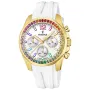 Festina Rainbow F20650/2 klokke med Hvit urskive og en urkasse med 38 mm i diameter og en Gummireim i Hvit