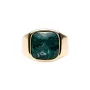 IX Studios Cushion Signet Marble Ring Gullforgylt sølv DMN0282GDGRMA