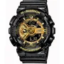 Casio G-Shock GA-110GB-1AER klokke med Svart urskive og en urkasse med 51 mm i diameter og en Gummireim i Svart