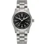 Hamilton Khaki Field Mechanical H69529133 klokke med Svart urskive og en urkasse med 42 mm i diameter og en Lenke i Sølv