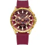 Kensington Master K0055 klokke for Herre med Rød skive, 48 mm i diameter og med Rød Silikonreim klokkereim