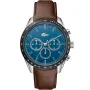 Lacoste Boston 2011093 klokke med Blå urskive og en urkasse med 42 mm i diameter og en Skinnreim i Brun