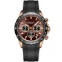Dissing MK9 D1157 klokke med Brun urskive og en urkasse med 43 mm i diameter og en Gummireim i Svart