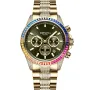 Dissing MK9 Rainbow Iced Out D1100 klokke med Svart urskive og en urkasse med 43 mm i diameter og en Lenke i Gull