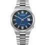 Citizen Tsuyosa Automatic NJ0151-88L klokke med Blå urskive og en urkasse med 40 mm i diameter og en Lenke i Sølv