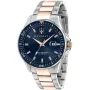 Maserati Sfida R8853140003 klokke med Blå urskive og en urkasse med 44 mm i diameter og en Lenke, Two-Tone  i Rosagull, Sølv