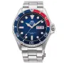 Orient Kamasu Mako III Diver Automatic RA-AA0812L klokke med Blå urskive og en urkasse med 42 mm i diameter og en Lenke i Sølv