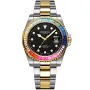 Dissing Diver Rainbow D1095 klokke for Herre med Svart skive, 43 mm i diameter og med Gull, Stål Lenke, Two-tone lenke klokkereim