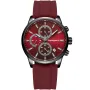 Studsgaard Chronograph S0054 klokke for Herre med Rød skive, 42 mm i diameter og med Rød Silikonreim klokkereim