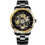 IK Colouring Skeleton S105 klokke med Svart urskive og en urkasse med 42 mm i diameter og en Lenke i Svart