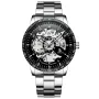 IK Colouring Skeleton S109 klokke med Svart urskive og en urkasse med 42 mm i diameter og en Lenke i Sølv