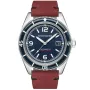 Spinnaker Fleuss Automatic SP-5055-08 klokke med Blå urskive og en urkasse med 43 mm i diameter og en Skinnreim i Rød