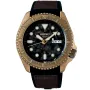 Seiko 5 Sports Automatic SRPE80K1 klokke med Svart urskive og en urkasse med 43 mm i diameter og en Gummireim i Brun