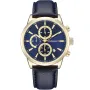 Studsgaard Chronograph S0041 klokke med Blå urskive og en urkasse med 42 mm i diameter og en Skinnreim i Blå