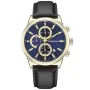Studsgaard Chronograph S0073 klokke med Blå urskive og en urkasse med 42 mm i diameter og en Skinnreim i Svart