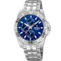 Festina Multifunction F20445/2 klokke med Blå urskive og en urkasse med 43 mm i diameter og en Lenke i Sølv