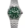 Maurice Lacroix Aikon Venturer Automatic 38 mm. AI6057-SSL52-630-1 klokke med Grønn urskive og en urkasse med 38 mm i diameter og en Lenke i Sølv