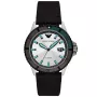 Emporio Armani Diver AR11465 klokke med Sølv urskive og en urkasse med 42 mm i diameter og en Meshlenke  i Svart