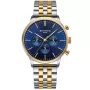 Bonvier Chronograph BV052 klokke med Blå urskive og en urkasse med 42 mm i diameter og en Lenke, Two-Tone  i Gull, Sølv