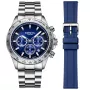 Dissing MK9 Set Limited Edition D1499 klokke for Herre med Blå skive, 43 mm i diameter og med Stål Lenke klokkereim