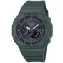 Casio G-shock Tough Solar GA-B2100-3AER klokke med Svart urskive og en urkasse med 45 mm i diameter og en Gummireim i Grønn