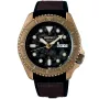 Seiko 5 Sports Automatic SRPE80K1 klokke med Svart urskive og en urkasse med 43 mm i diameter og en Gummireim i Brun