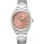 Seiko Classic Ladies SUR529P1 klokke med Rosa urskive og en urkasse med 30 mm i diameter og en Lenke i Sølv